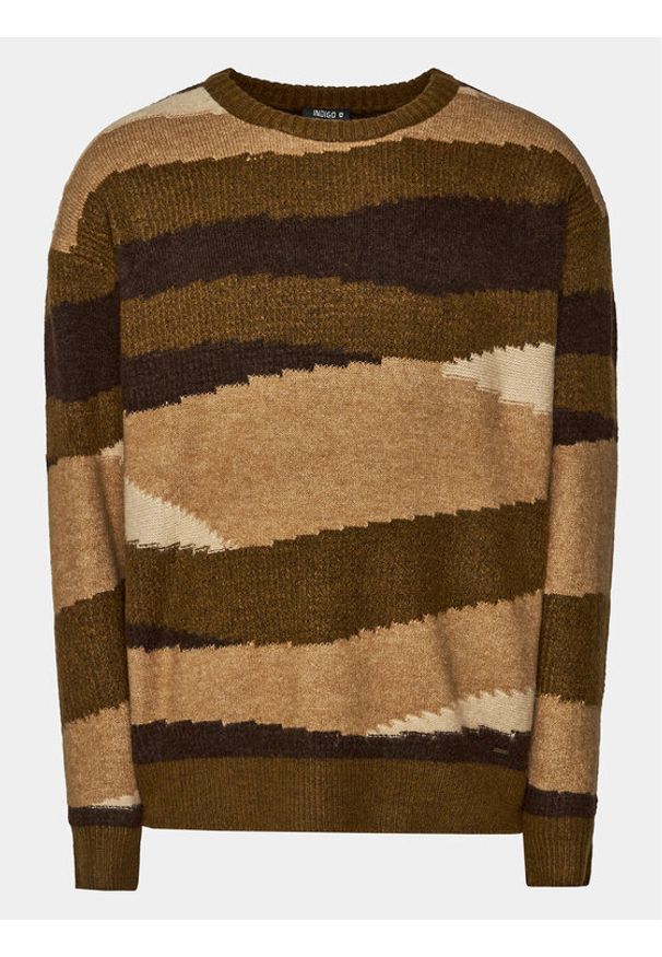 INDICODE Sweter Banfix 35-716 Brązowy Regular Fit. Kolor: brązowy. Materiał: syntetyk