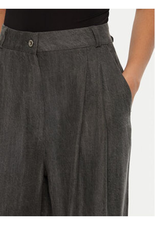 Please Spodnie materiałowe P3BLCXCC10 Szary Wide Leg. Kolor: szary. Materiał: lyocell