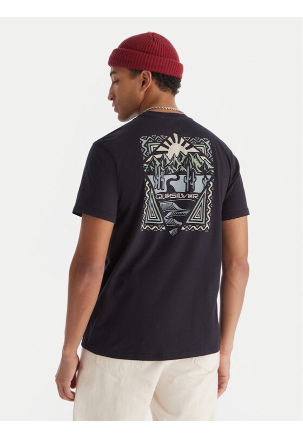 Quiksilver T-Shirt Ev Desert Waves EQYZT08183 Granatowy Regular Fit. Kolor: niebieski. Materiał: bawełna