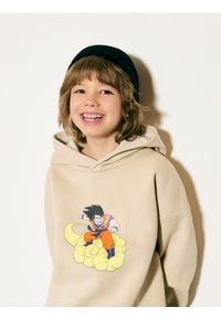 Reserved - Bluza Dragon Ball - beżowy. Kolor: beżowy. Materiał: dzianina, bawełna #1