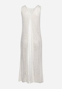 Born2be - Biała Ażurowa Tunika Boho bez Rękawów Kimalia. Okazja: na co dzień. Kolor: biały. Materiał: wiskoza. Długość rękawa: bez rękawów. Wzór: ażurowy. Styl: boho #5