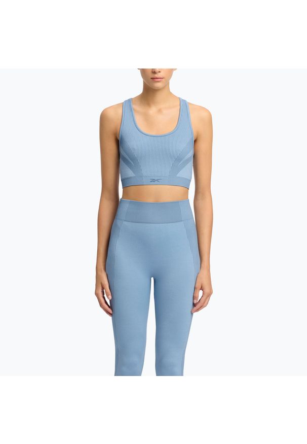 Reebok Fitness - Biustonosz Reebok Rbk Lab Seamless. Kolor: niebieski. Sport: fitness