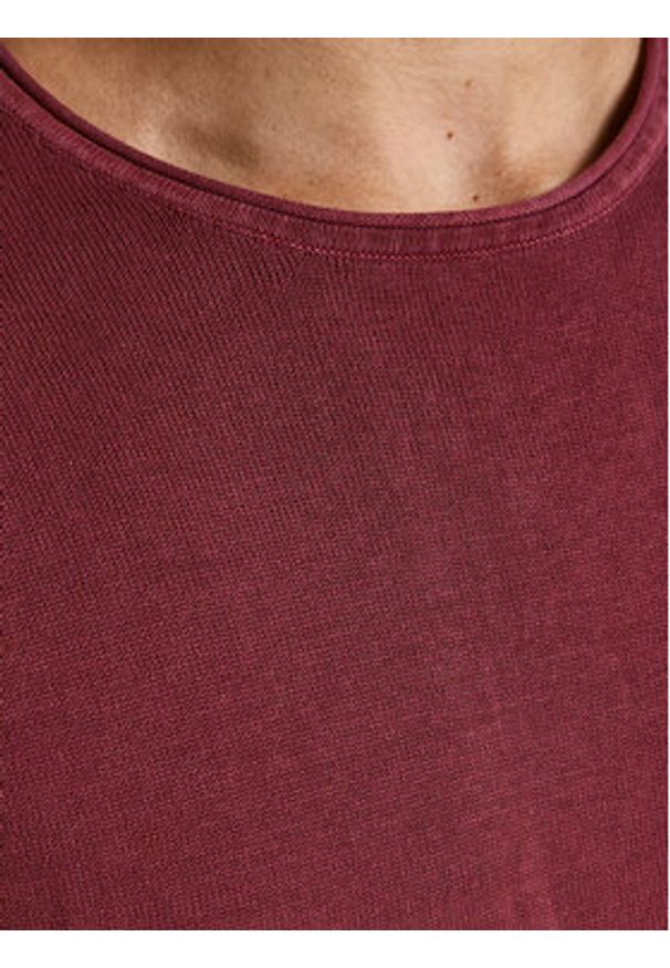 Jack & Jones Sweter Leo 12174001 Bordowy Regular Fit. Kolor: czerwony. Materiał: bawełna