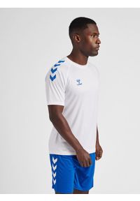 Koszulka sportowa męska Hummel Core XK Poly T-Shirt S/S. Kolor: biały, wielokolorowy, niebieski