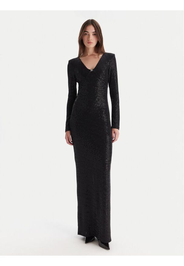 Hugo - HUGO Sukienka wieczorowa Nammery 50546245 Czarny Slim Fit. Kolor: czarny. Materiał: syntetyk. Styl: wizytowy