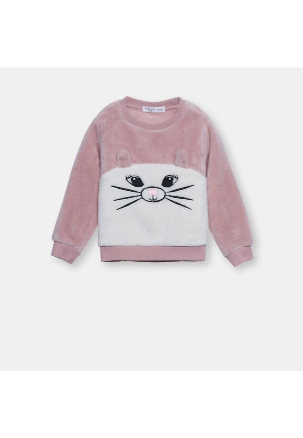 Sinsay - Pluszowa bluza ze zwierzątkiem - Różowy. Kolor: różowy