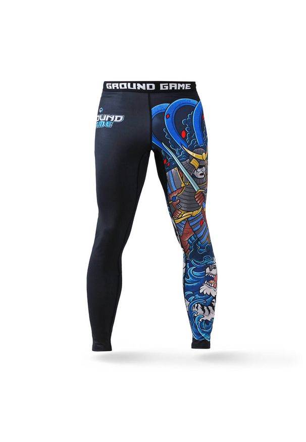 GROUND GAME - Legginsy do sportów walki męskie Ground Game Yokai 3.0. Kolor: czarny, wielokolorowy. Materiał: elastan, poliester