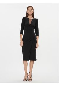 Rinascimento Sukienka koktajlowa CFC0019355002 Czarny Regular Fit. Kolor: czarny. Materiał: syntetyk. Styl: wizytowy