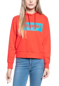 Wrangler - WRANGLER LOGO HOODIE BITTERSWEET RED W6N4HPXBO. Kolor: czerwony #6