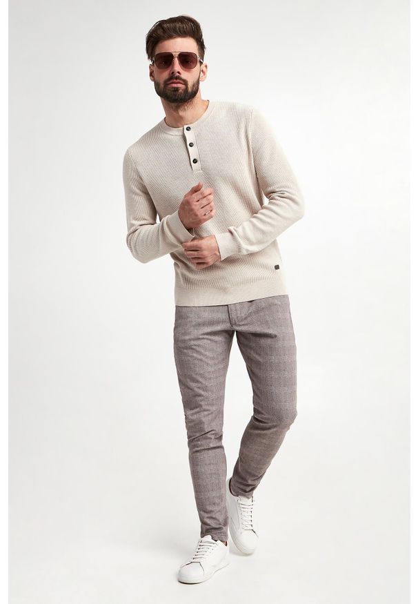 JOOP! Jeans - Sweter męski Henley JOOP! JEANS. Typ kołnierza: typu henley