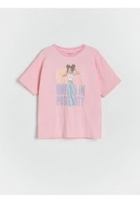 Reserved - T-shirt SmileyWorld® - różowy. Kolor: różowy. Materiał: bawełna