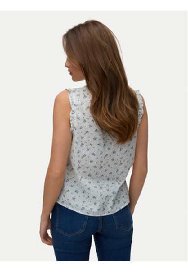 Vero Moda Top Trine 10342734 Biały Regular Fit. Kolor: biały. Materiał: bawełna