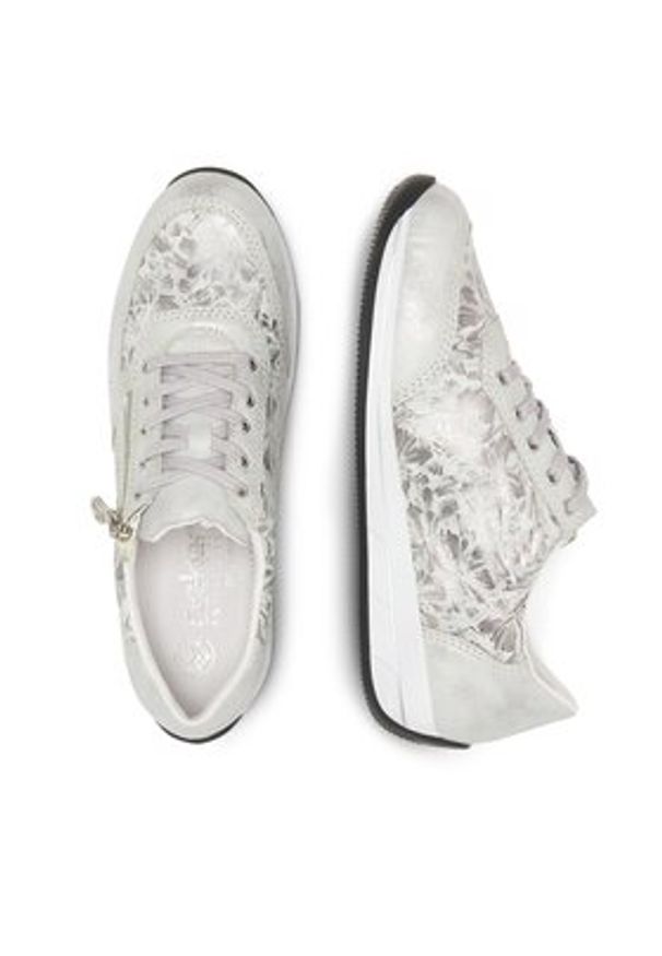 Rieker Sneakersy N1112-80 Srebrny. Kolor: srebrny. Materiał: skóra