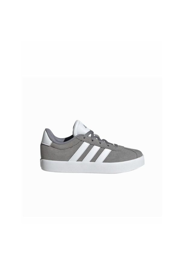 Adidas - Kapcie ADIDAS VL COURT 3.0 K Szary. Okazja: na co dzień. Kolor: szary. Materiał: skóra