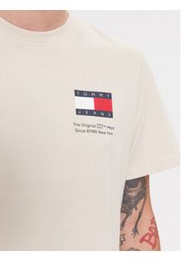 Tommy Jeans T-Shirt Essential Flag DM0DM18263 Beżowy Slim Fit. Kolor: beżowy. Materiał: bawełna #2