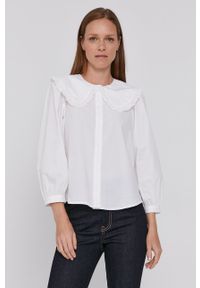 Levi's® - Levi's Koszula bawełniana damska kolor biały regular. Okazja: na spotkanie biznesowe. Kolor: biały. Materiał: bawełna. Wzór: gładki. Styl: biznesowy