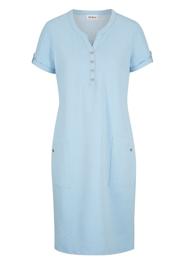 Sukienka shirtowa w optyce dżinsowej bonprix jasnoniebieski. Kolor: fioletowy