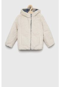 Abercrombie & Fitch kurtka dwustronna dziecięca kolor niebieski. Okazja: na co dzień. Typ kołnierza: kaptur. Kolor: niebieski. Materiał: poliester. Styl: casual #5