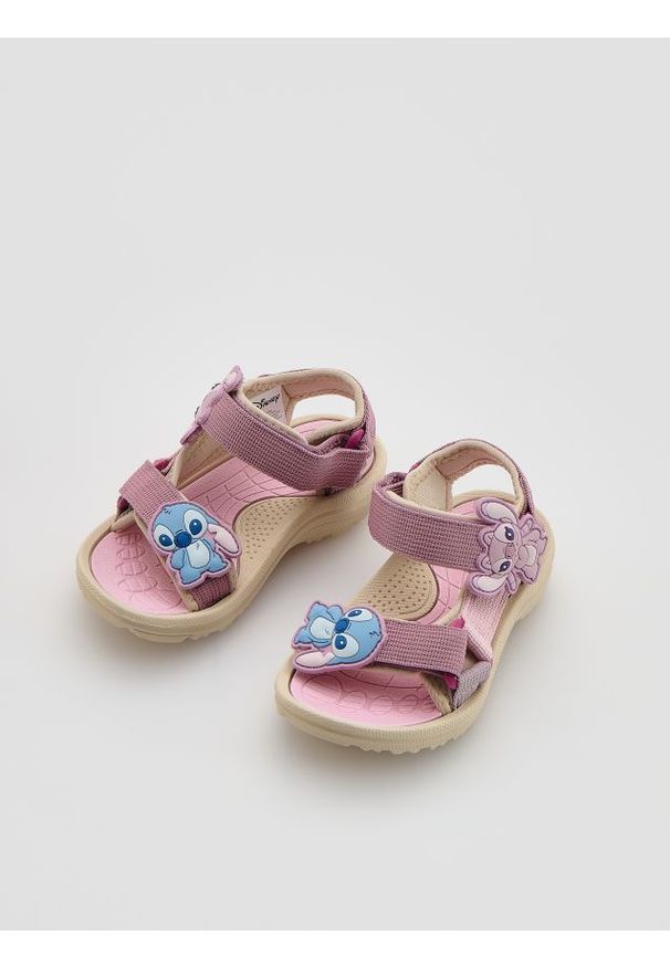 Reserved - Lekkie sandały Lilo i Stitch - pastelowy róż. Kolor: różowy. Materiał: materiał