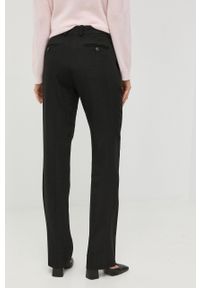 VICTORIA BECKHAM - Victoria Beckham spodnie damskie kolor czarny proste high waist. Okazja: na co dzień. Stan: podwyższony. Kolor: czarny. Materiał: tkanina. Styl: casual #3
