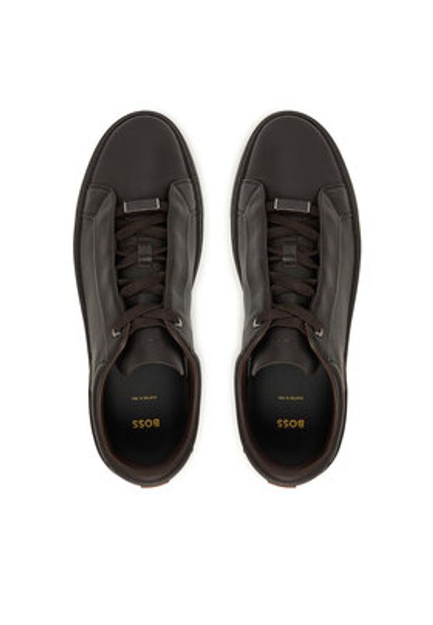 BOSS Sneakersy Gary 50546231 Brązowy. Kolor: brązowy. Materiał: skóra