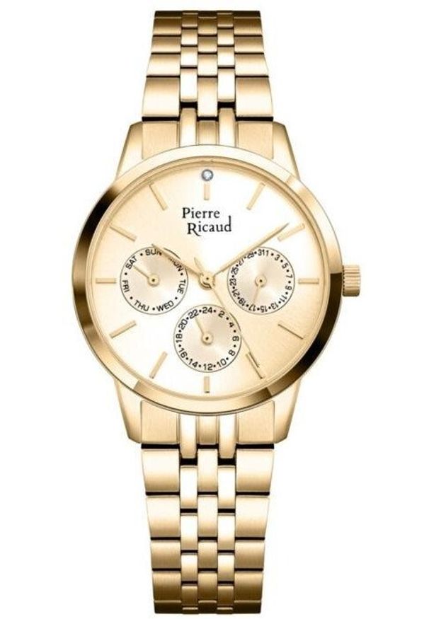Zegarek damski Pierre Ricaud P21056.1111QF złoty. Kolor: złoty