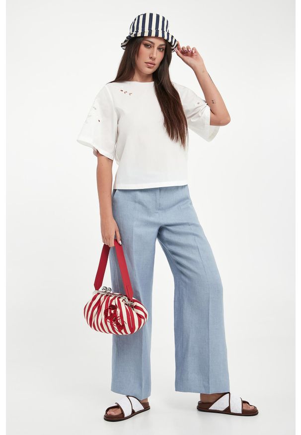 Weekend Max Mara - T-shirt damski ażurowy Targa WEEKEND MAX MARA. Wzór: ażurowy
