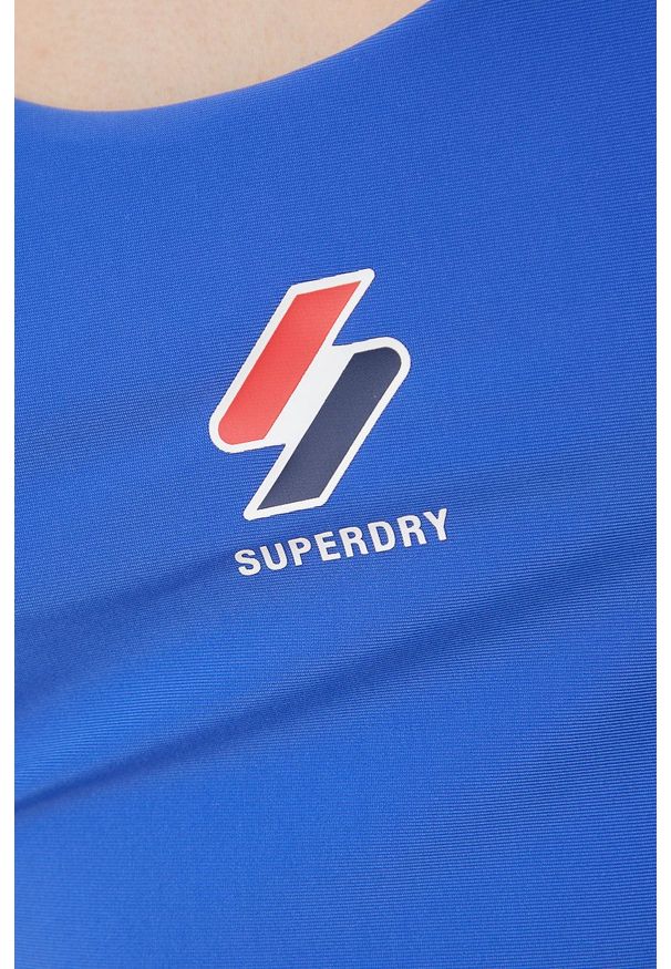 Superdry strój kąpielowy. Kolor: niebieski. Materiał: poliester. Wzór: nadruk