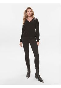 Liu Jo Sweter MF3013 MS14G Czarny Regular Fit. Kolor: czarny. Materiał: wiskoza