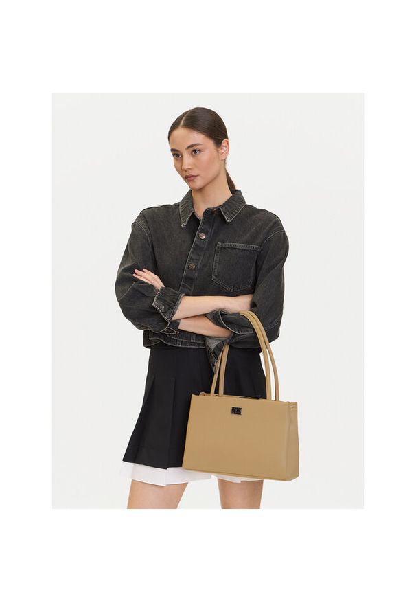 Torebka Tommy Jeans. Kolor: beżowy