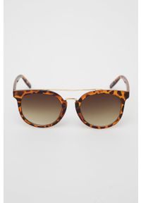 Pieces okulary przeciwsłoneczne damskie kolor brązowy. Kształt: okrągłe. Kolor: brązowy #2