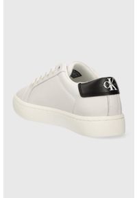 Calvin Klein Jeans sneakersy skórzane CLASSIC CUPSOLE LACEUP LTH WN kolor biały YW0YW01269. Nosek buta: okrągły. Kolor: biały. Materiał: skóra #4