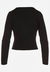 Born2be - Czarny Sweter z Wiskozą Ozdobiony Guzikami Zetisae. Okazja: na co dzień. Kolor: czarny. Materiał: wiskoza. Wzór: aplikacja. Styl: klasyczny, casual, elegancki #4