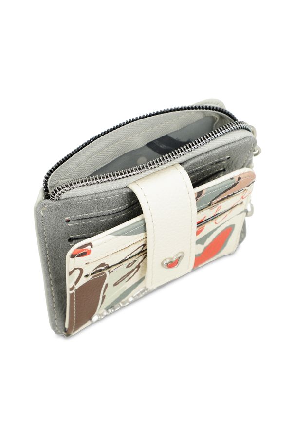 Szary Mały Damski Portfel Anekke Seria Alma. Kolor: szary