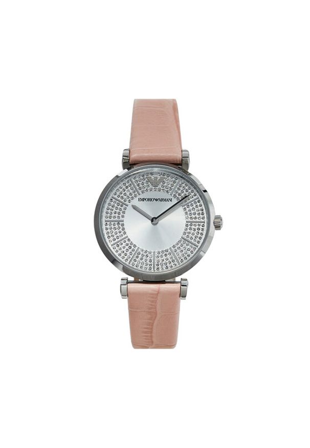 Emporio Armani Zegarek AR11543 Różowy. Kolor: różowy. Materiał: skóra