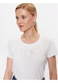 Liu Jo Sport T-Shirt TF3084 J0088 Écru Regular Fit. Materiał: bawełna. Styl: sportowy #4