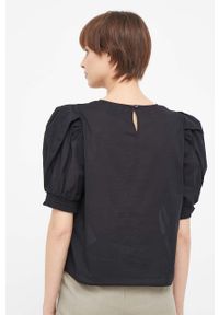 DKNY - Dkny bluzka bawełniana damska kolor czarny gładka. Okazja: na co dzień. Kolor: czarny. Materiał: bawełna. Długość: krótkie. Wzór: gładki. Styl: casual #2