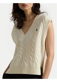 Polo Ralph Lauren Sweter 211949994002 Écru Regular Fit. Typ kołnierza: polo. Materiał: wełna #3