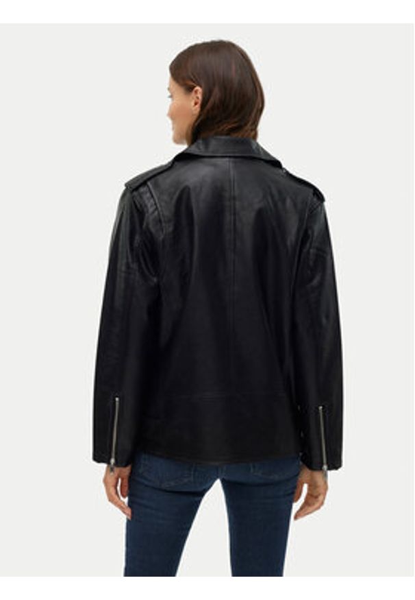 Vero Moda Kurtka z imitacji skóry Ramon 10311337 Czarny Loose Fit. Kolor: czarny. Materiał: skóra