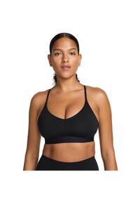Nike - Biustonosz sportowy damski Lndy Light Support Women. Kolor: czarny. Materiał: poliester, elastan
