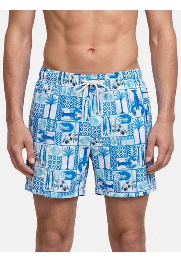 Jack & Jones Szorty kąpielowe Maui Vibes 12291426 Niebieski jasny Regular Fit. Kolor: niebieski. Materiał: syntetyk