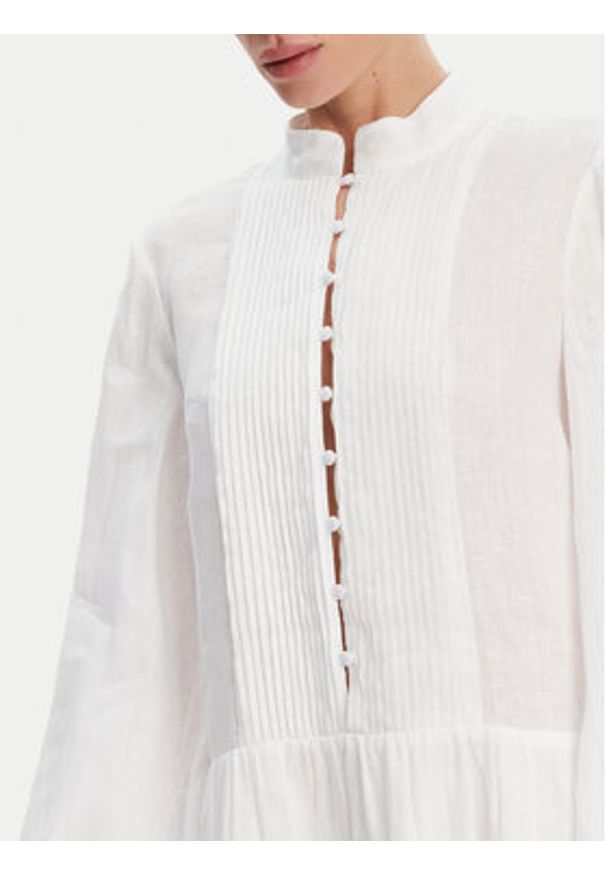 BARDOT - Bardot Sukienka letnia Antonia Lace Trim 59849DB Biały Relaxed Fit. Kolor: biały. Materiał: len. Sezon: lato