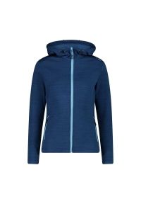 Polar z kapturem dla kobiet CMP. Typ kołnierza: kaptur. Kolor: niebieski. Materiał: polar. Sport: turystyka piesza #1