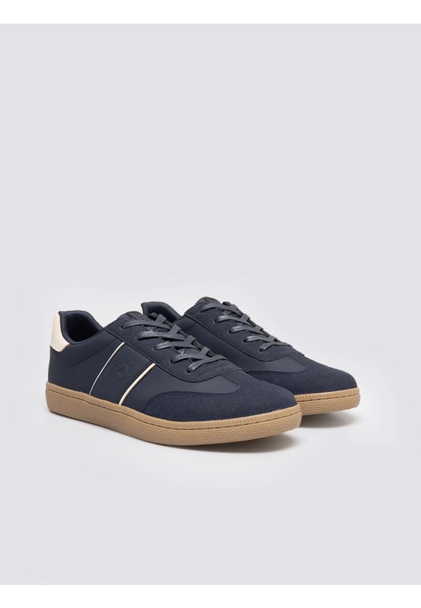 Big-Star - Sneakersy męskie sportowe ze skóry ekologicznej granatowe SS174079 403. Kolor: niebieski. Materiał: skóra ekologiczna. Szerokość cholewki: normalna