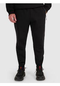 4f - 4F Spodnie dresowe joggery męskie - czarne 3XL. Kolor: czarny. Materiał: dresówka. Wzór: gładki, ze splotem. Sport: fitness
