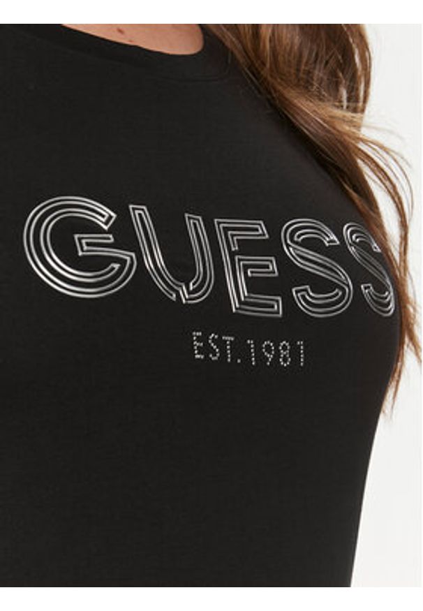 Guess T-Shirt Bold W4RI29 J1314 Czarny Slim Fit. Kolor: czarny. Materiał: bawełna