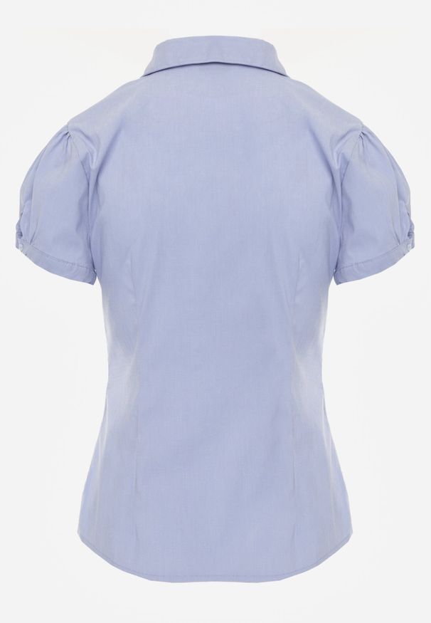 Born2be - Jasnoniebieska Koszula z Krótkimi Rękawkami Sierre. Kolor: niebieski. Długość rękawa: krótki rękaw. Długość: krótkie