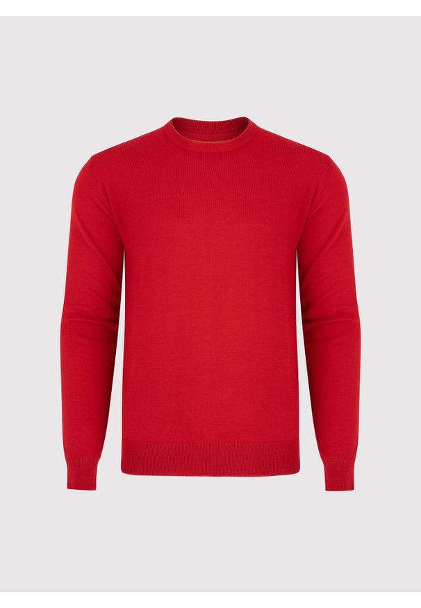 Pako Lorente - PAKO LORENTE – Czerwony męski sweter. Kolor: zielony, czerwony. Materiał: wełna, poliamid, akryl. Wzór: gładki. Sezon: jesień