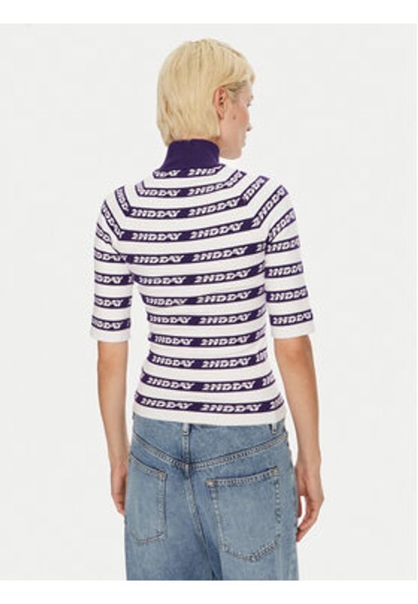 2NDDAY Sweter Matt 2245345404 Niebieski Slim Fit. Kolor: niebieski. Materiał: wiskoza