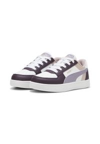 Puma - Dziecięce sneakersy PUMA Caven 2.0 Block PUMA Midnight Plum Pale White Purple. Kolor: biały, fioletowy, wielokolorowy. Materiał: skóra, syntetyk. Szerokość cholewki: normalna #1